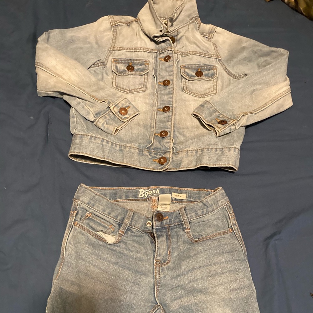 Girls denim 2 pieces suit